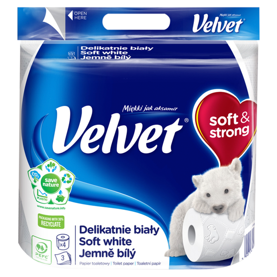 Velvet Papier toaletowy delikatnie biały 4 rolki