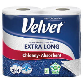 Velvet Extra Long Paper Towel 2 Rolls