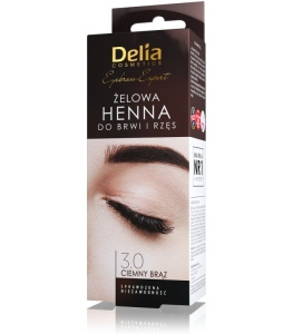 Delia Cosmetics Eyebrow Expert Gel Henna for Eyebrows and Eyelashes 3.0 Dark Brown