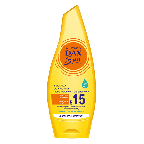 DAX SUN EMULSJA DO OPALANIA Z MASŁEM KAKAOWYM I OLEJEM ARGANOWYM SPF 15 175ML