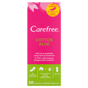 Carefree Cotton Feel Normal Panty Liners Aloe Scent 20 pcs