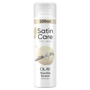 Gillette Satin Care Women's Shaving Gel, Vanilla Scent with Olay, 200ml