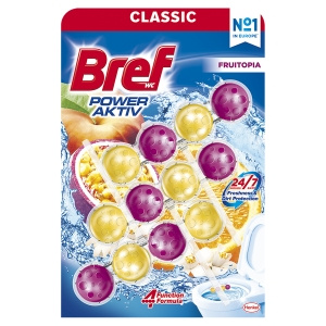 Bref WC Power Aktiv Fruitopia Zawieszka myjąco-zapachowa do muszli WC 3 x 50 g