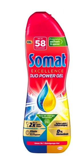 SOMAT Excellence Duo Gel Żel do zmywarek Cytrynowy 928 ml