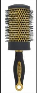 SZCZOTKA DO WLOSOW OKRAGLA CZARNO-ZLOTA CERAMICZNA 52 499256