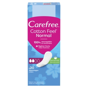 Carefree Cotton Feel Normal Panty Liners Aloe Scent 20 pcs