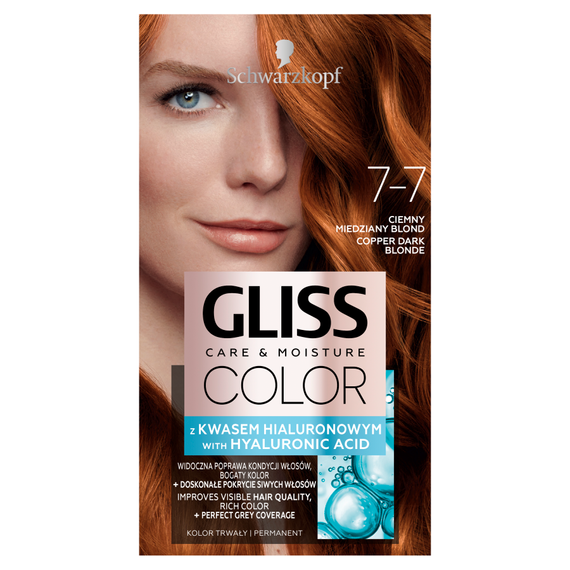 Schwarzkopf Gliss Color Haarfarbe dunkelkupferblond 7-7