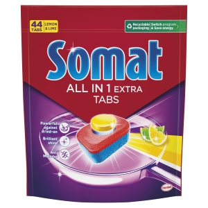 Somat All in 1 Extra Lemon & Lime Spülmaschinen-Reinigungstabletten 730,4 g (44 Stück)