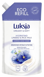 Luksja Creamy & Soft Kremowe mydło w płynie nawilżające len i mleczko ryżowe 400 ml