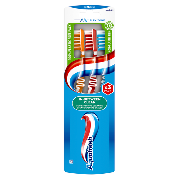 Aquafresh In-Between Clean Medium Szczoteczki 3 sztuki