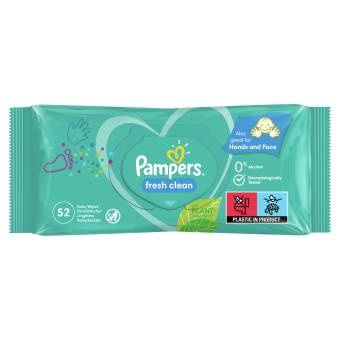 Pampers Fresh Clean Chusteczki nawilżane dla niemowląt 1 opakowanie = 52 chusteczek nawilżanych