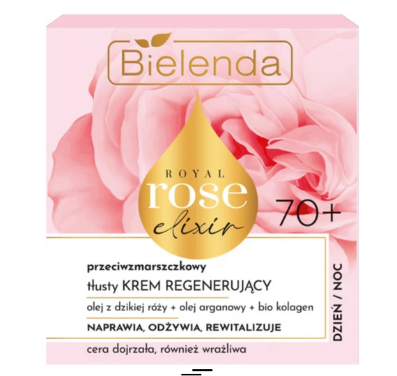 Bielenda Royal Rose Elixir 70+ Przeciwzmarszczkowy tłusty krem regenerujący dzień noc 50 ml 