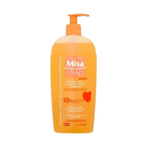 Mixa Delicate Baby bubble bath and wash with oil 400ml