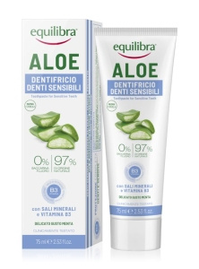 Equilibra Zahnpasta für empfindliche Zähne und Zahnfleisch, Aloe-Gel, 75 ml
