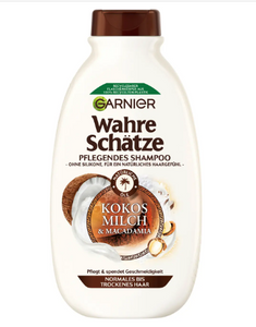 Garnier Wahre Schätze Szampon Mleko Kokosowe i Makadamia gładkość 300 ml z Niemiec