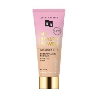 AA My Beauty Power rozświetlający podkład nr 03 Beige 30 ml