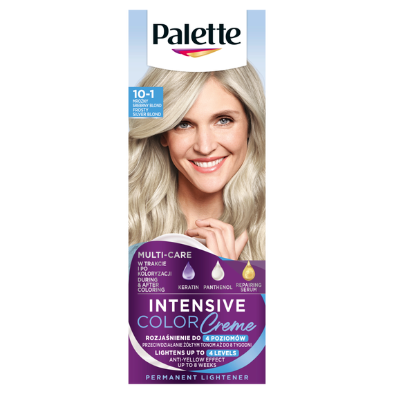 Palette Intensive Color Creme Farba do włosów w kremie rozjaśniacz 10-1 (C10) mroźny srebrny blond