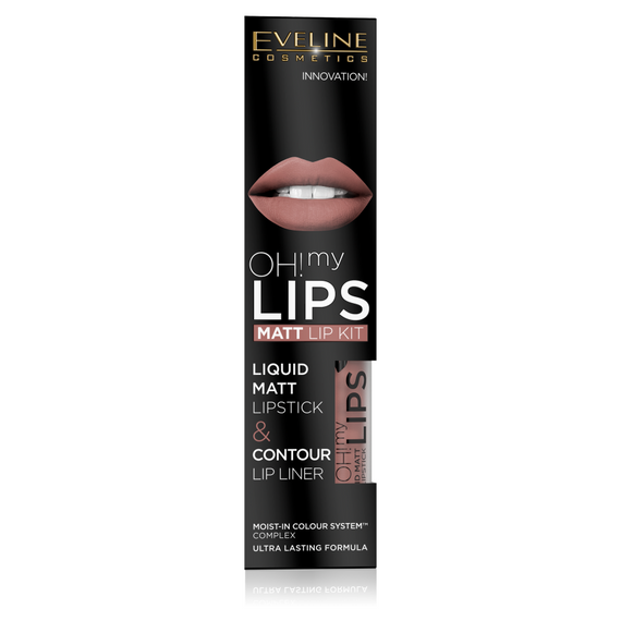 Oh my Lips Zestaw do makijażu ust pomadka matowa w płynie i konturówka nr 02 milky chocolate