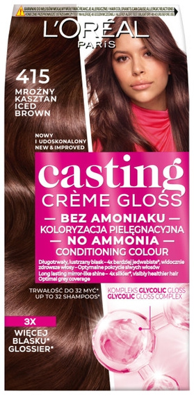L'Oreal Paris Casting Creme Gloss Farba do włosów 415 mroźny kasztan