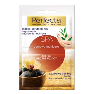 Perfecta SPA Domowy Manicure Zabieg regenerujący Maska-serum i szafirowy peeling do rąk 2 x 6ml
