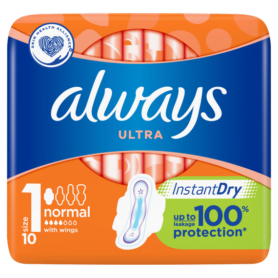 Always Ultra Normal (R1) mit Flügeln Damenbinden 10 Stück