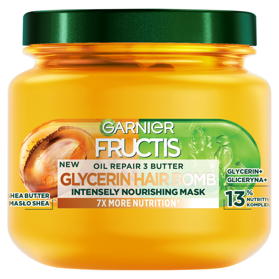 Garnier Fructis Oil Repair 3 Butter Glycerin Hair Bomb Nährende Haarmaske 320 ml