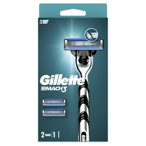 Gillette Mach3 Men's Razor, 1 Gillette Razor, 2 Replacement Blades