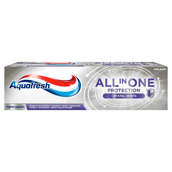 Aquafresh All in One Protection Crystal White Pasta do zębów z fluorkiem 75 ml