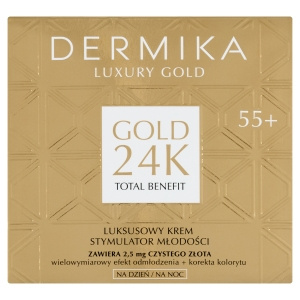 Dermika Luxury Gold Luxuriöse Jugendstimulatorcreme 55+ für Tag und Nacht 50 ml