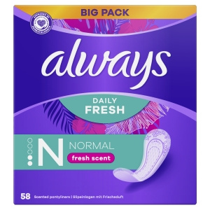 Always Daily Fresh Normal, Fresh Scent, 58X