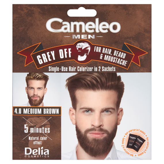 Cameleo Men Grey Off Einweg-Haarfärbemittel 4,0 Mittelbraun