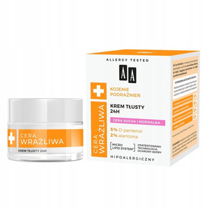 AA Sensitive Skin 24h oily cream for dry and normal skin for day and night 50 ml