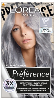 Farba do włosów  Loreal Preference Vivid Colors nr 10.112 Silver Grey (Soho
