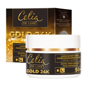 Celia De Luxe Gold 24K 50+ krem przeciwzmarszczkowy na noc 50 ml