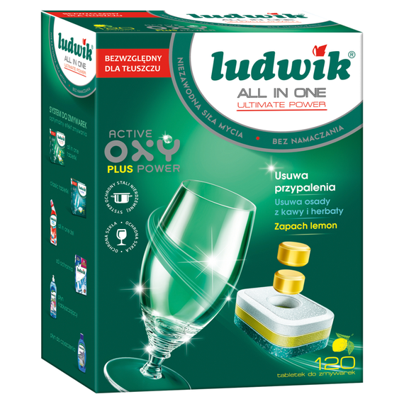 Ludwik All in one Dishwasher tablets lemon scent 2.16 kg (120 pieces)