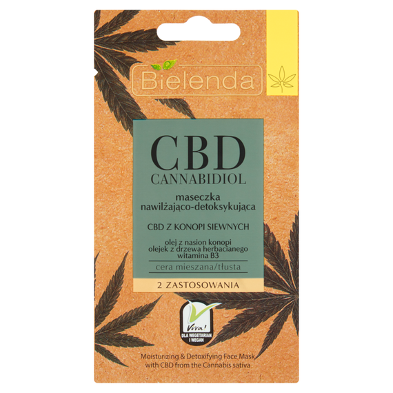 Bielenda CBD Cannabidiol Feuchtigkeitsspendende und entgiftende Maske 8 g