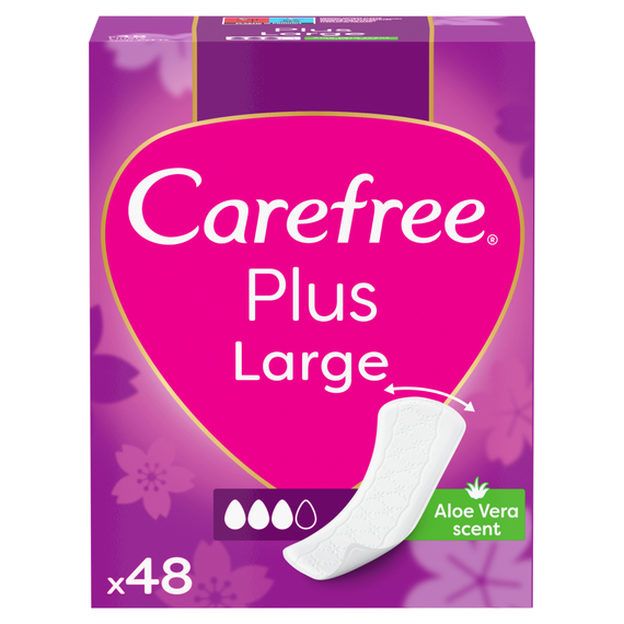 Carefree Plus Large Panty Liners Aloe Scent 48 Pieces