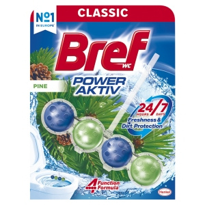 Bref WC Power Aktiv Zawieszka myjąco-zapachowa do muszli WC sosnowy las 50 g