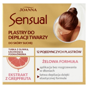 Joanna Sensual Plastry do depilacji twarzy do skóry suchej 12 sztuk i Tubka z oliwką łagodzącą 10 ml
