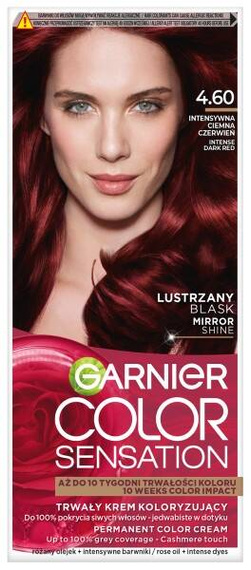 Garnier Color Sensation Trwały krem koloryzujący 4.60 intensywna ciemna czerwień