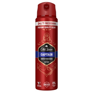 Old Spice Captain Deodorant Spray For Men, 150ml, 48 Hours Freshness, 0% Aluminum