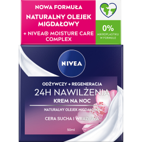 Nivea 24H Moisturizing Nourishing Night Cream for Dry and Sensitive Skin 50 ml