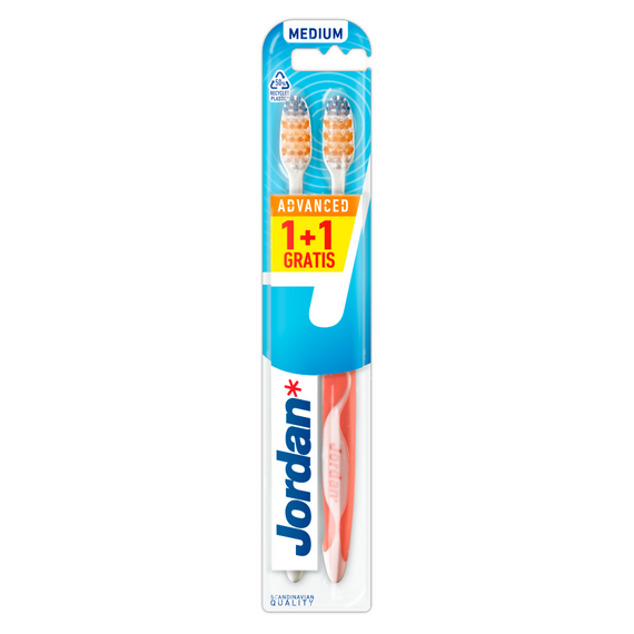 JORDAN ADVANCED MEDIUM TOOTHBRUSH 1+1free