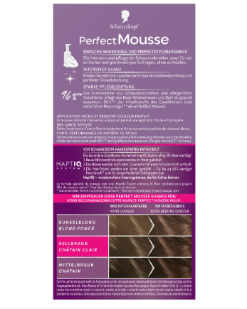 Schwarzkopf Perfect Mousse Farba pianka do włosów 600 jasny brąz