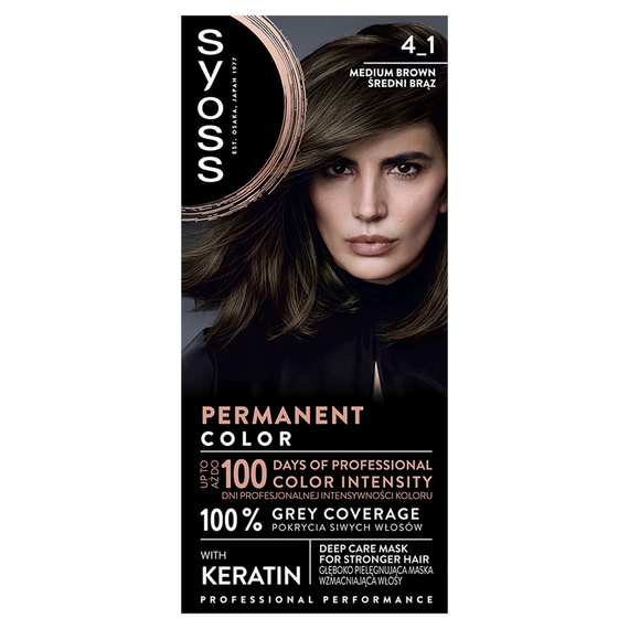 Syoss Permanent Coloration Permanente Haarfarbe 4-1 Mittelbraun