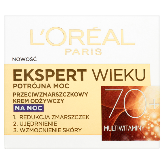 L'Oreal Paris Ekspert Wieku 70+ Przeciwzmarszczkowy krem odżywczy na noc 50 ml