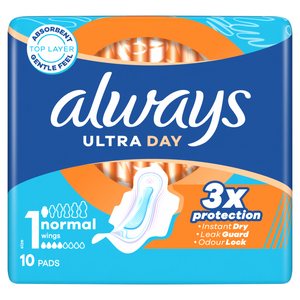 Always Ultra Day Normal Binden (Größe 1) Binden mit Flügeln, x 10]
