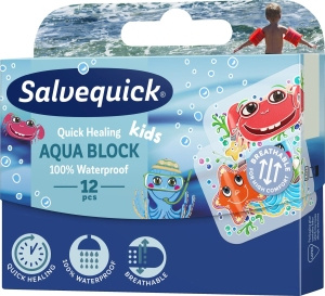 Salvequick Aqua Block Kids Plastry 12 sztuk