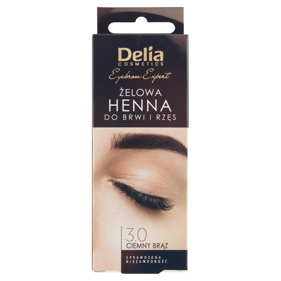 Delia Cosmetics Eyebrow Expert Gel Henna für Augenbrauen und Wimpern 3.0 Dunkelbraun