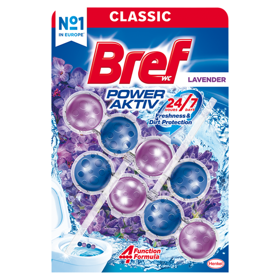 Bref WC Power Aktiv Wasch- und Duftanhänger für Toilettenschüssel Lavendel 2 x 50 g